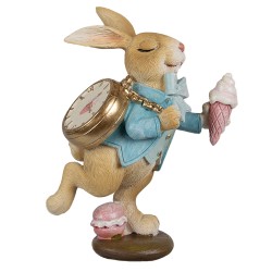 Clayre & Eef Figurine Lapin 14 cm Marron Bleu Polyrésine