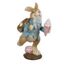 Clayre & Eef Figur Kaninchen 14 cm Braun Blau Polyresin