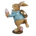 Clayre & Eef Figur Kaninchen 14 cm Braun Blau Polyresin