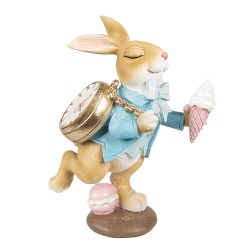 Clayre & Eef Figur Kaninchen 30 cm Braun Blau Polyresin