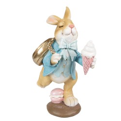 Clayre & Eef Figur Kaninchen 30 cm Braun Blau Polyresin