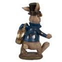 Clayre & Eef Figur Kaninchen 14 cm Braun Blau Polyresin