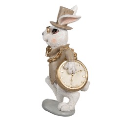 Clayre & Eef Figurine Rabbit 14 cm White Beige Polyresin