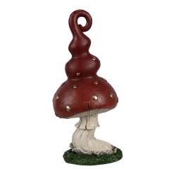 Clayre & Eef Decoration Mushroom 17 cm Red Plastic