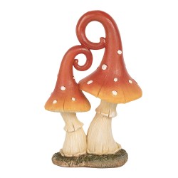 Clayre & Eef Statuetta decorativa Fungo 17 cm Rosso Beige  Plastica