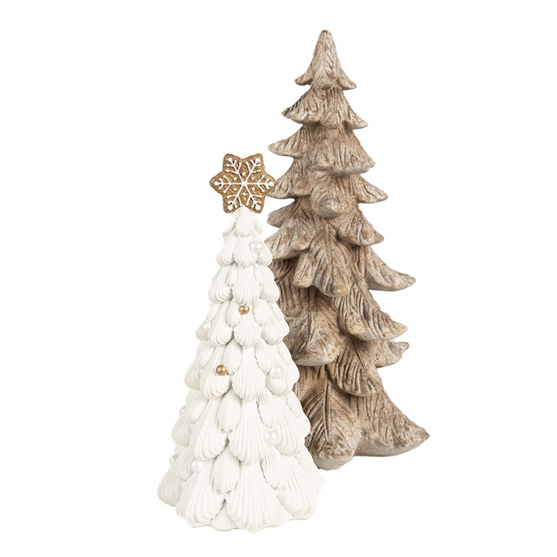 Clayre & Eef Kerstdecoratie Kerstboom 39 cm Bruin Kunststof