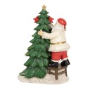 Clayre & Eef Kerstdecoratie met LED-verlichting Kerstman 15x10x22 cm Groen Kunststof