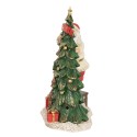 Clayre & Eef Kerstdecoratie met LED-verlichting Kerstman 15x10x22 cm Groen Kunststof