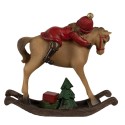 Clayre & Eef Figurine décorative Cheval à bascule 19x8x26 cm Marron Plastique