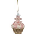 Ornamento Natalizio Cupcake Ø 5x8 cm Rosa Plastica