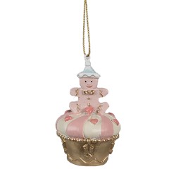 Weihnachtsanhänger Cupcake Ø 5x8 cm Rosa Kunststoff