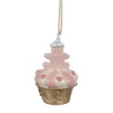 Ornamento Natalizio Cupcake Ø 5x8 cm Rosa Plastica