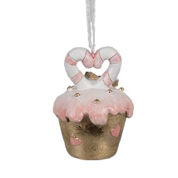 Weihnachtsanhänger Cupcake Ø 5x6 cm Rosa Kunststoff