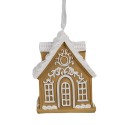 Clayre & Eef Ornamento Natalizio Casa di pan di zenzero 6x4x7 cm Marrone Plastica