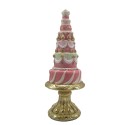 Clayre & Eef Decorative Figurine Cake Ø 8x 21 cm Pink Plastic