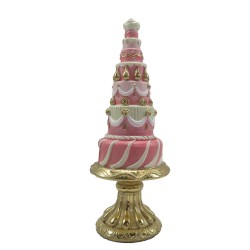 Clayre & Eef Figurine décorative Gâteau Ø 8x 21 cm Rose Plastique