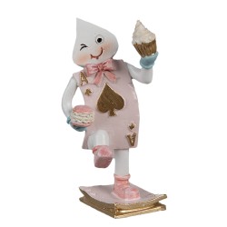 Clayre & Eef Statuetta decorativa Bambolina Cupcake 9 cm Rosa Plastica