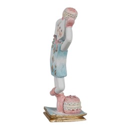 Clayre & Eef Figurine décorative Poupée Macaron 10 cm Bleu Plastique