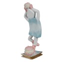 Clayre & Eef Statuetta decorativa Bambolina Macaron 10 cm Blu Plastica