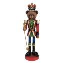 Clayre & Eef Christmas Decoration Nutcracker 10x9x31 cm Red Green Plastic