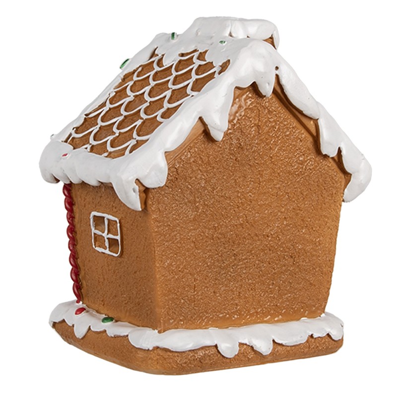 Clayre & Eef Gingerbread house met LED 11x9x13 cm Bruin Kunststof