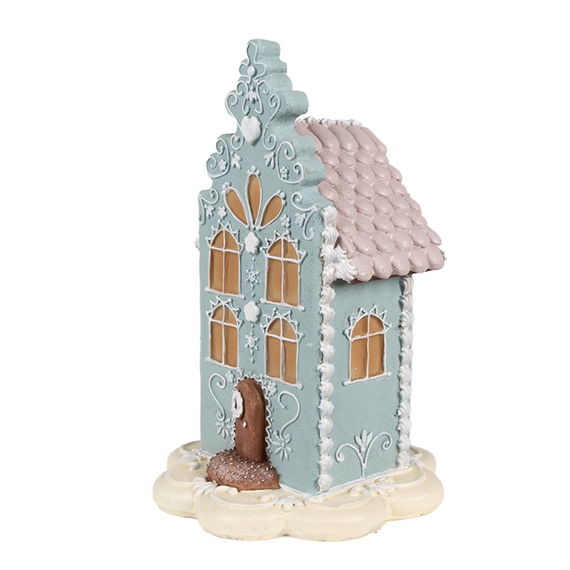 Clayre & Eef Gingerbread house 20 cm Blauw Kunststof