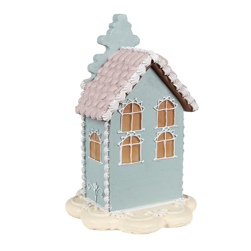 Clayre & Eef Gingerbread house 20 cm Blauw Kunststof