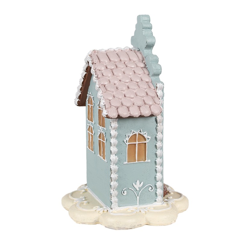 Clayre & Eef Gingerbread house 20 cm Blauw Kunststof