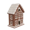 Clayre & Eef Maison en pain d'épices avec LED 17x10x22 cm Marron Plastique