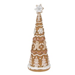 Clayre & Eef Christmas Decoration Christmas Tree Ø 14x37 cm Brown Plastic