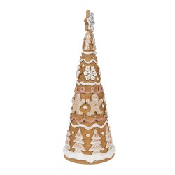 Clayre & Eef Christmas Decoration Christmas Tree Ø 14x37 cm Brown Plastic