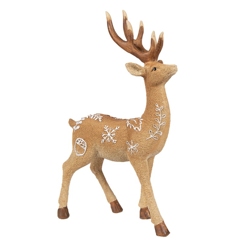 Clayre & Eef Figurine décorative Cerf 31 cm Marron Plastique