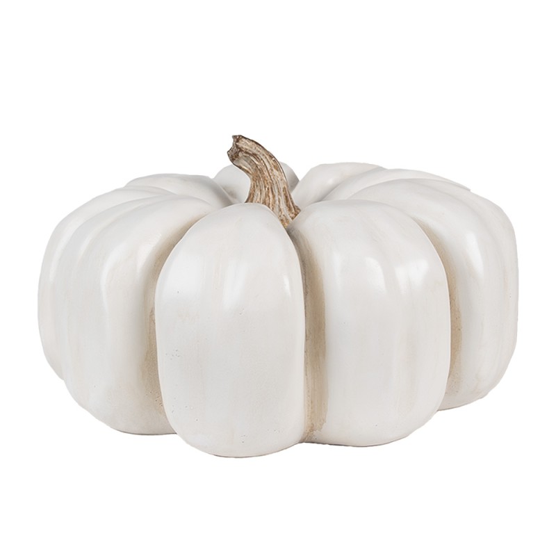 Clayre & Eef Decorazione Zucca Ø 27x16 cm Bianco Plastica