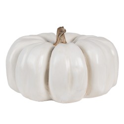 Clayre & Eef Decoration Pumpkin Ø 27x16 cm White Plastic