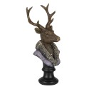 Clayre & Eef Figurine Cerf 10x9x23 cm Marron Violet Polyrésine