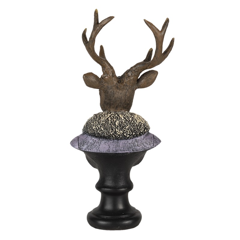 Clayre & Eef Figurine Cerf 10x9x23 cm Marron Violet Polyrésine