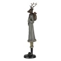 Clayre & Eef Figur Hirsch 9x8x36 cm Grau Polyresin