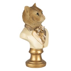 Clayre & Eef Statuetta Gatto  10x7x17 cm Beige Color oro Poliresina