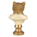 Clayre & Eef Statuetta Gatto  10x7x17 cm Beige Color oro Poliresina