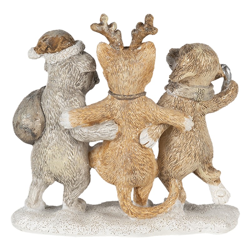 Clayre & Eef Statuetta Animali 13x5x12 cm Grigio Beige Poliresina Animali