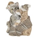 Clayre & Eef Figurine Animals 8x5x9 cm Grey Beige Polyresin Animals