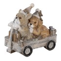 Clayre & Eef Figurine Chien 10x6x9 cm Gris Beige Polyrésine