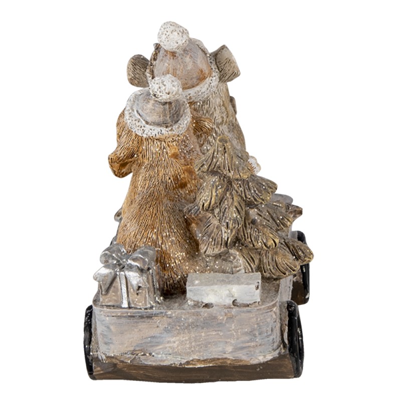 Clayre & Eef Beeld Hond 10x6x9 cm Grijs Beige Polyresin