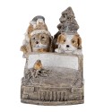 Clayre & Eef Beeld Dieren 15x7x9 cm Grijs Beige Polyresin Dieren