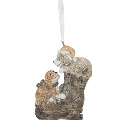 Clayre & Eef Kersthanger Hond 6x2x8 cm Bruin Polyresin