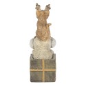 Clayre & Eef Statuetta Animali 5x5x13 cm Marrone Bianco  Poliresina Animali