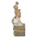 Clayre & Eef Figurine Animaux 5x5x13 cm Marron Blanc Polyrésine Animaux