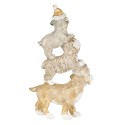 Clayre & Eef Beeld Hond 10x4x18 cm Grijs Beige Polyresin