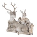 Clayre & Eef Statuetta Animali 16 cm Grigio Beige Poliresina Animali