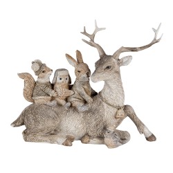 Clayre & Eef Figurine Animals 17 cm Grey Brown Polyresin Animals